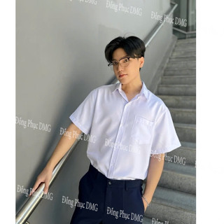 Áo Sơ Mi Trắng Học Sinh Đi Học Cộc Tay, Dài Tay Cho Nam Nữ Tuổi Từ Lớp 1 - 12 chuẩn mẫu nhà trường