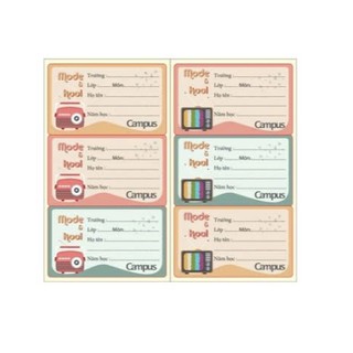 [Combo 3/1] Set 18/12 Nhãn Vở Campus Basic Dán Tập Vở – Nhiều Mẫu Đáng Yêu Trang Trí Dành Cho Học Sinh Sinh Viên