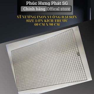 Vỉ Nướng Inox BBQ Ngoài Trời ĐẠI SƠN Size Lớn 60x90cm, Chống Gỉ, Dùng Cho Bếp Than, Bếp Củi