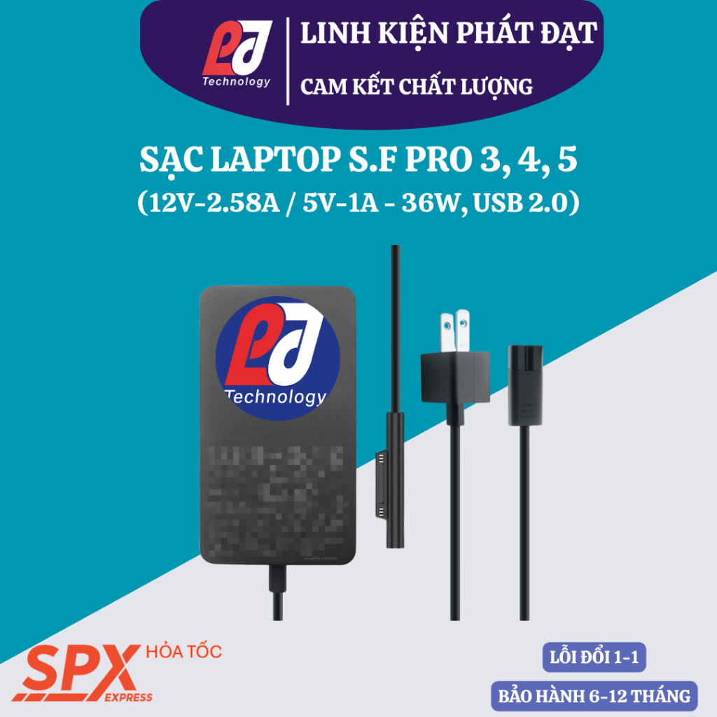 Sạc Laptop S.F Pro 3, 4, 5 (12V-2.58A / 5V-1A - 36W, USB 2.0)