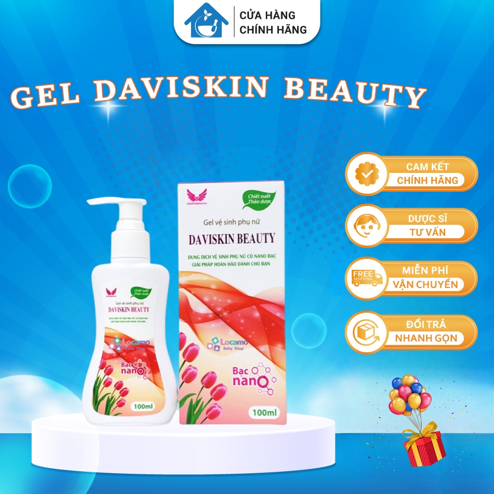 [CHÍNH HÃNG] Dung dịch vệ sinh phụ nữ Daviskin beauty Nước rửa phụ khoa Gel vệ sinh làm sạch thơm 10