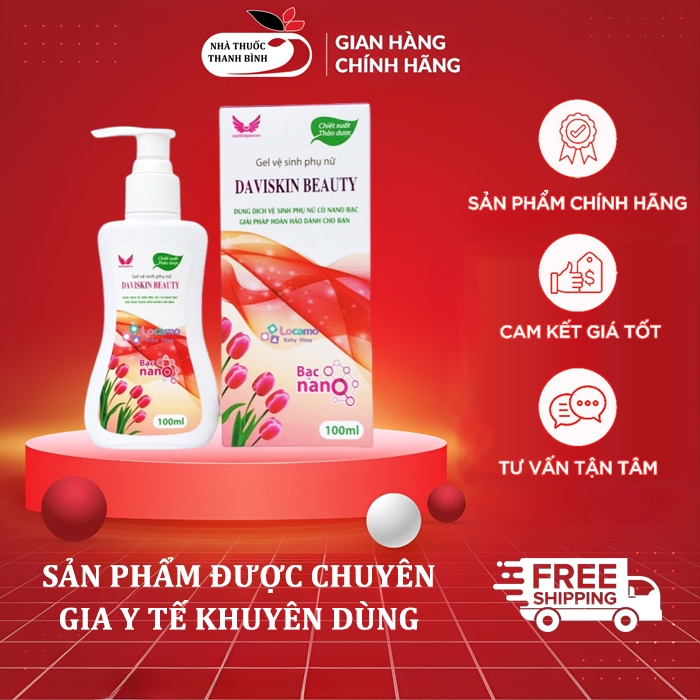 [CHÍNH HÃNG] Dung dịch vệ sinh phụ nữ Daviskin beauty Nước rửa phụ khoa Gel vệ sinh làm sạch thơm 10