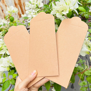 Xấp 10 Bao Lì Xì Kraft trơn, không in hình để tự trang trí vẽ hoặc viết loại dày 250gsm
