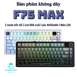 Bàn phím cơ không dây Aula F75 max mạch xuôi - Hỗ trợ hotswap - Có màn led núm xoay tiện lợi