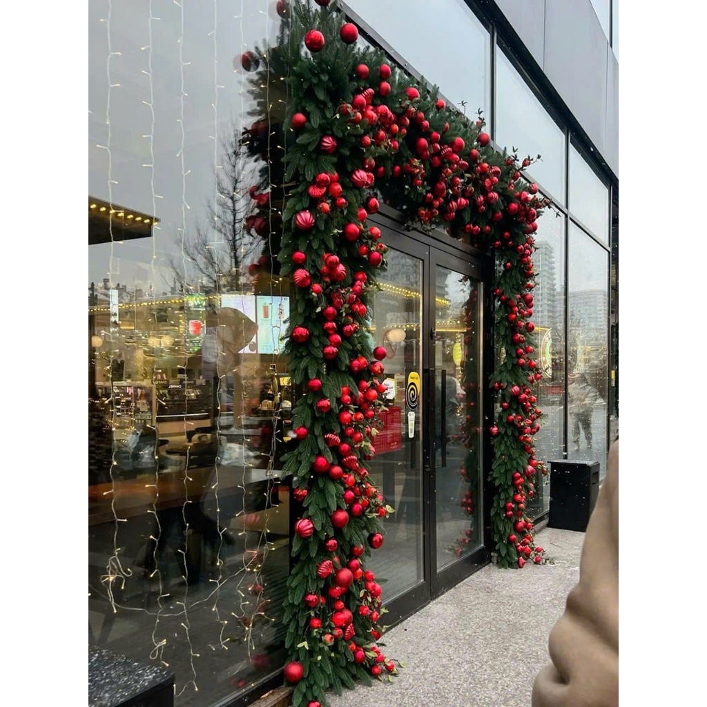 Phụ Kiện Dây Thông Và Trái Châu Trang Trí Noel A01
