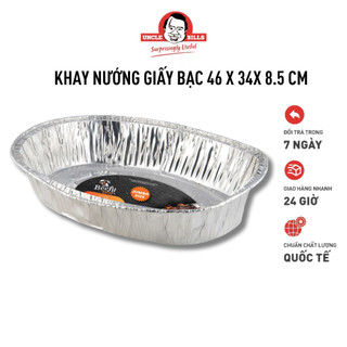 Khay nướng giấy bạc uncle bills giúp tiết kiệm thời gian hình oval cỡ lớn 46x34x8.5 cm - kc0100