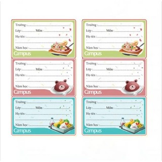 [Combo 3/1] Set 18/12 Nhãn Vở Campus Basic Dán Tập Vở – Nhiều Mẫu Đáng Yêu Trang Trí Dành Cho Học Sinh Sinh Viên
