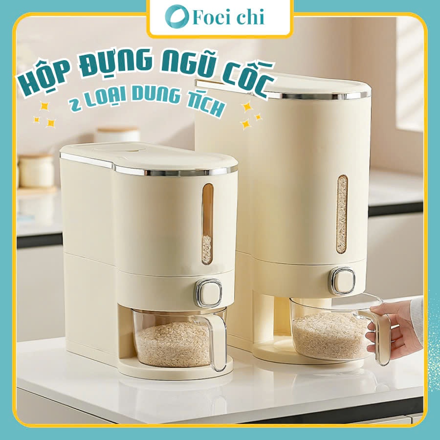 Thùng Đựng Gạo Thông Minh Chống Ẩm NAGO, Chống Mọt Lấy Gạo Tự Động Ngăn Côn Trùng 5kg/10kg.