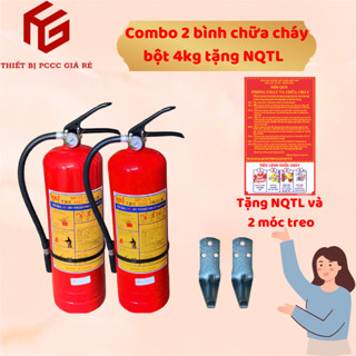 [QUÀ KHỦNG] Combo 2 bình chữa cháy 4kg tặng bộ nội quy tiêu lệnh, bình cứu hoả xách tay
