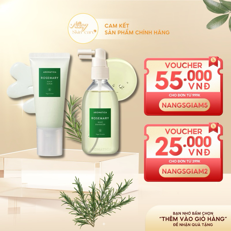 Xịt Dưỡng Kích Mọc Tóc & Tẩy Tế Bào Chết Da Đầu Aromatica Rosemary Root Enhancer