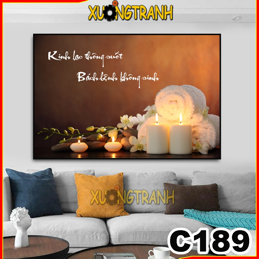 Tranh treo tường canvas 1 bức khung gỗ C189, tranh đông y trang trí spa , gội đầu dưỡng sinh, store.