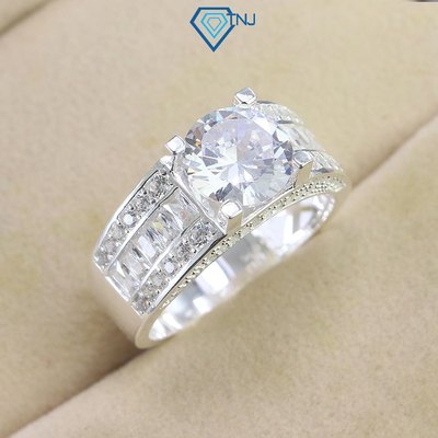 Nhẫn bạc nam đính đá Cubic Zirconia 9ly sang trọng cá tính NNA0709 - Trang Sức TNJ