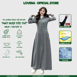 [CHỐNG UV >98%] Áo Chống Nắng Toàn Thân Nữ Có Mũ Vải Umi Cotton Mịn Mát, Váy Chống Nắng Dáng Dài Co Dãn 4 Chiều