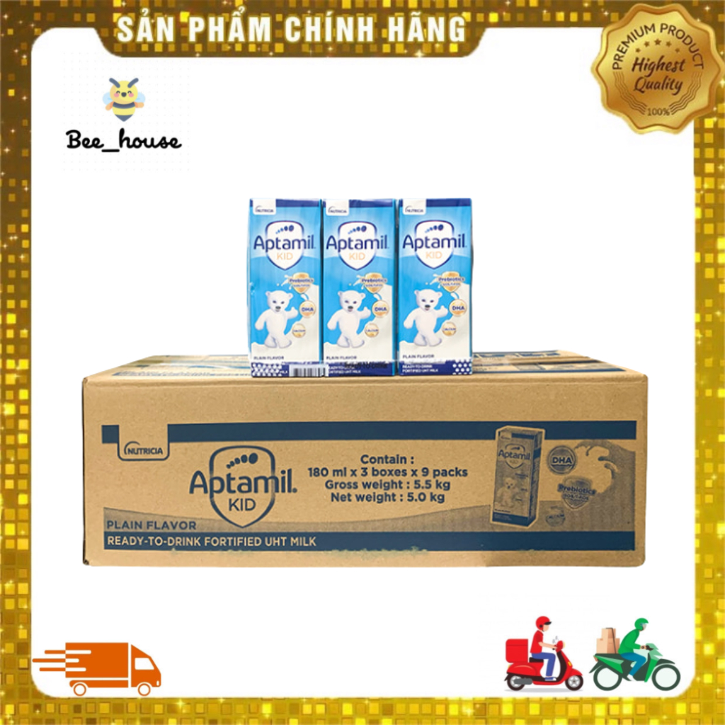 [DATE 19/4/2026] Sữa pha sẵn Aptamil KID 110ml mẫu mới 1 Thùng 12 lốc/36 hộp - Bee House