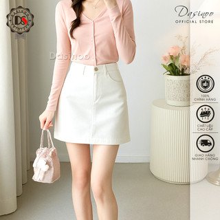 Chân váy KaKi Chữ A Bassic Lưng Cao Ôm Eo Xinh H004 - DASINOO