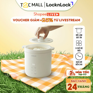 Nồi Cơm Điện LocknLock Nồi Cơm Mini Nhỏ Đa Năng Chống Dính Chính Hãng Cao Cấp 0.6L EJR314IVY T2CMall