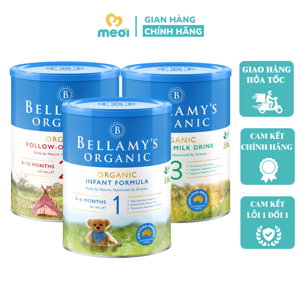 Sữa Bellamy's Organic Classic, sữa công thức Bellamy hỗ trợ bé phát triển toàn diện 900g - Mẹ Ơi