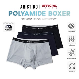 COMBO 3 Quần boxer nam ARISTINO sịp đùi polyamide +1000 lỗ thông hơi thoáng khí ôm body - ABX072
