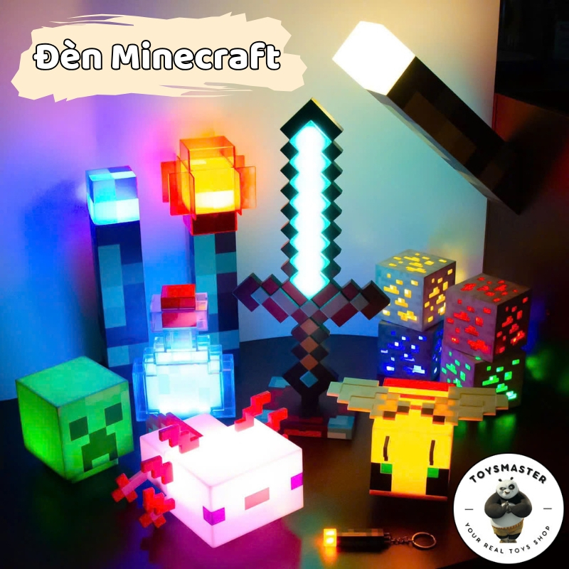 Đồ Chơi Đèn Ngủ Để Bàn Minecraft Nhiều Chế Độ Led Đổi Màu - Đèn Pin Minecraft Trang Trí Decor Góc Họ