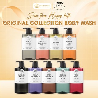  Sữa tắm Happy Bath mẫu mới 2023 910ML dạng Gel trong dưỡng trắng cấp ẩm  có chứa AHA giúp se khít lỗ chân lông 