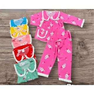 Đồ Bộ Lụa Pijama Tiểu Thư Tay Dài Bé Gái