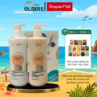 (Mẫu Mới 2024) Cặp Dầu Gội Xả Olexrs Hair Salon Dưỡng tóc Và Giữ Nếp Tóc 500ml (Cam)