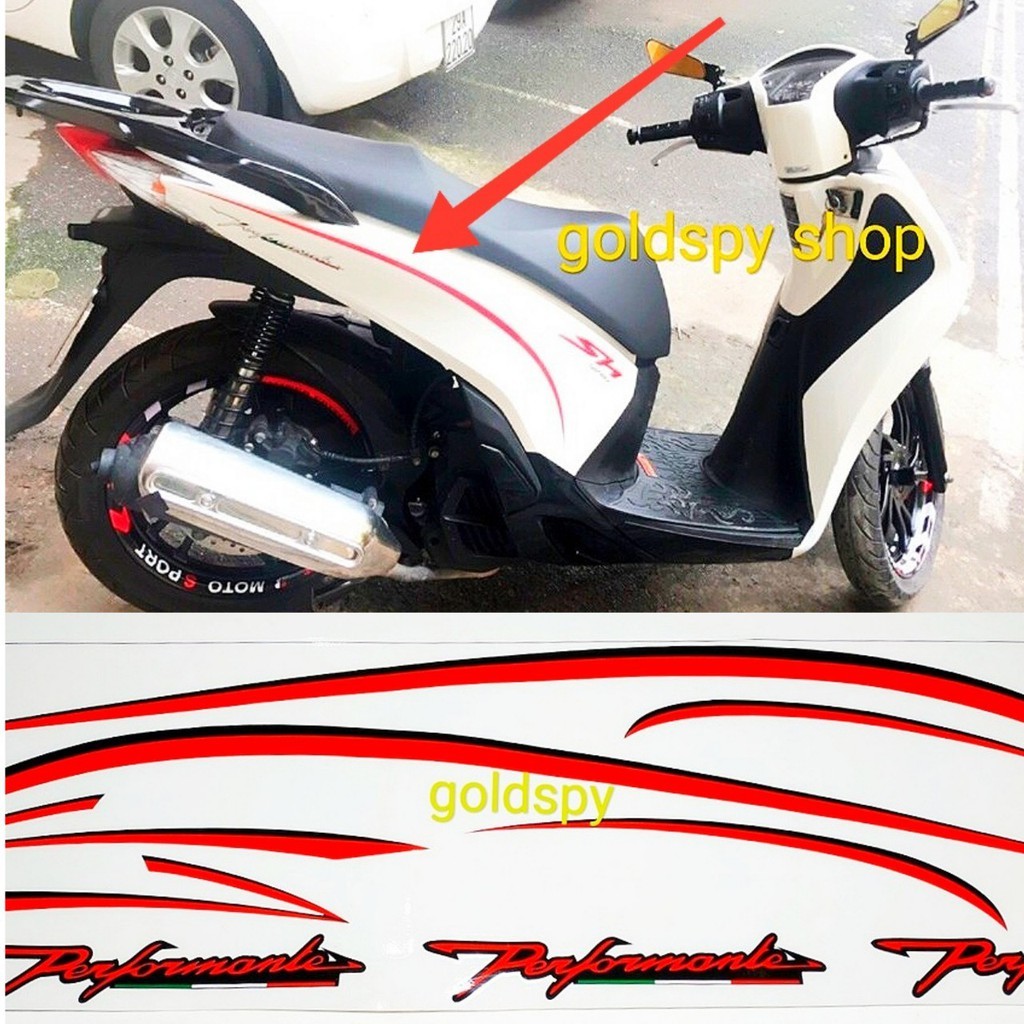Tem chỉ PEFORMENT dán trang trí xe máy – Lắp SH, SH Mode, Vision – Tem phản quang thể thao siêu đẹp