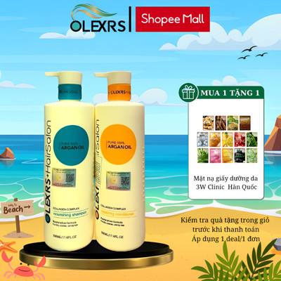 Cặp Dầu Gội Xả OLEXRS+HairSalon Collagen Phục Hồi Tóc Hư Tổn Chính Hãng 500ml