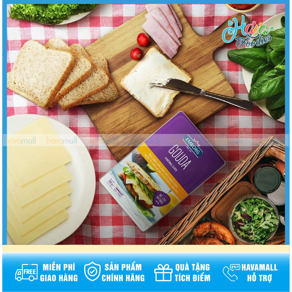 Phô Mai Cheddar Lát Tự Nhiên Emborg 150g – Emborg Cheddar 8 Natural Slices