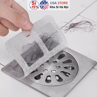 Set 10 Lưới Lọc Rác Vuông Mới AZ2 - Chống Tắc Nghẽn Cống, Miếng Dán Thoát Sàn Chặn Tóc Chặn Côn Trùng Cho Phòng Tắm