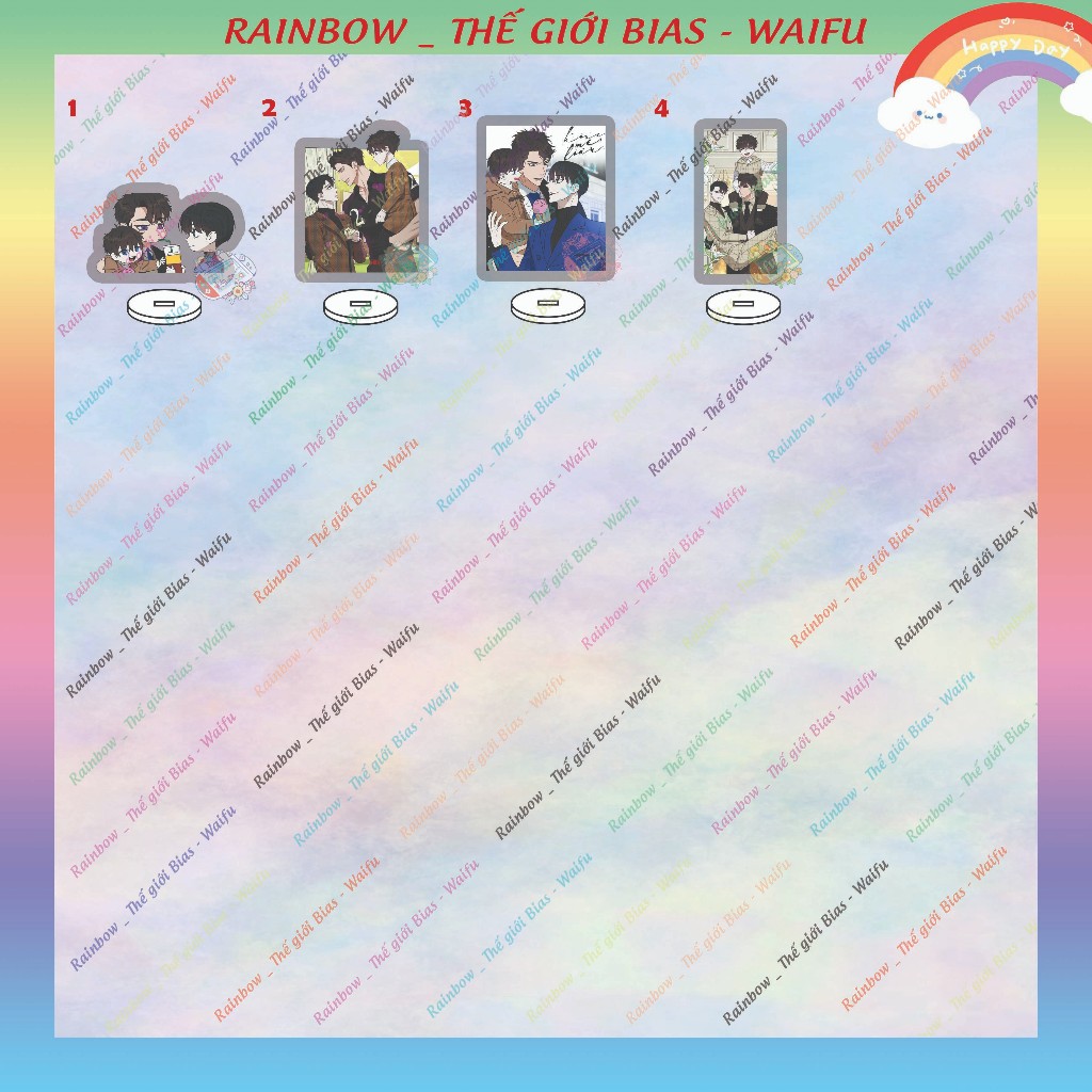 Standee mica Kiss me liar 5cm, mô hình acrylic Hôn tôi đi kẻ dối trá manhwa bl