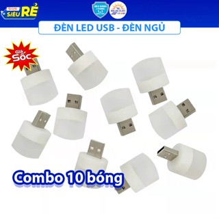 Combo 10 bóng đèn ngủ mini, đèn led USB, đèn đọc sách cổng sạc USB - siêu sáng nhỏ gọn tiện lợi