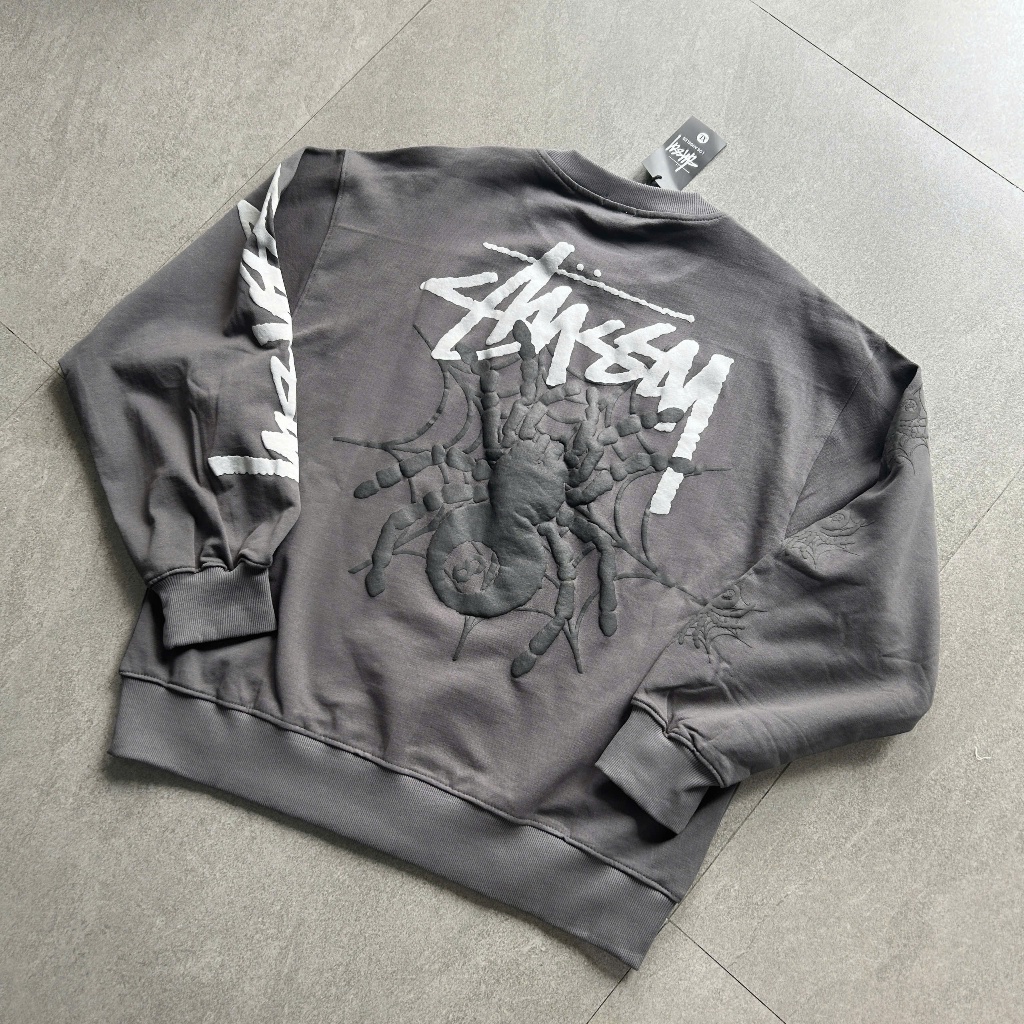 Áo tay dài / Sweater Stussy Spider in nổi