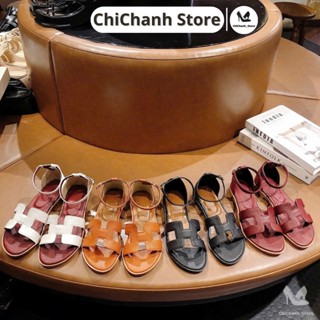  Dép Sandal Nữ Chữ H Đế Bệt Quai Ngang Thời Trang Form Chuẩn Tôn Dáng Chất Da Mềm Mang Êm Chân MS39 
