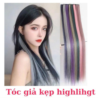 Tóc Giả Nữ Highlight Dài 60cm – Sợi Tơ Mềm Mượt Như Tóc Thật – Dễ Dùng, Không Cần Nhuộm