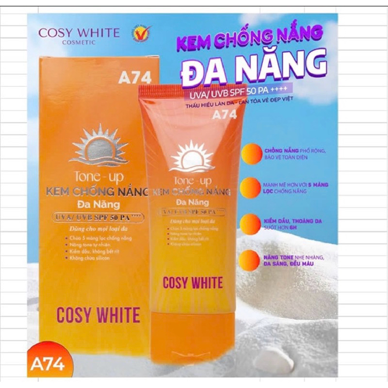 KEM CHỐNG NẮNG ĐA NĂNG TONE UP COSY WHITE