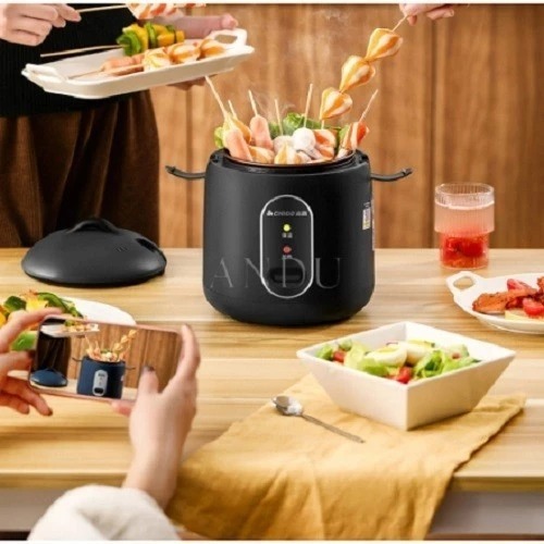 Nồi Cơm Điện Mini Tráng Chống Dính CHIGO Dung Tích 1,2L , Nấu Hầm Súp Cháo