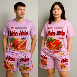 Bộ quần áo Nam Nữ Hảo Hảo mì tôm Fullsize 10kg-123kg Bigsize co dãn Đồ bộ Unisex gia đình hội nhóm hài hước mặc sự kiện