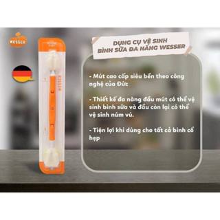 Cọ rửa bình sữa Wesser 2 đầu/ 1 đầu đa năng, dụng cụ vệ sinh bình sữa, núm ti cao cấp