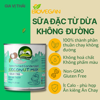 Sữa đặc thuần chay không đường từ dừa Nature's 320gr coconut milk Sugar free - Ăn kiêng - Ăn thực dưỡng - BioVegan