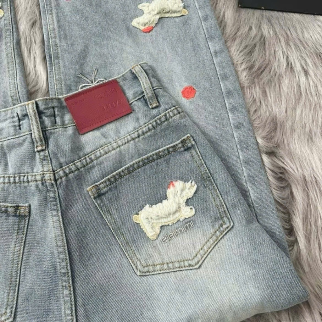 9 Quần jean MINA JEANS, quần bò dành cho nữ , cạp cao, ống rộng tôn dáng chất jeans cao cấp