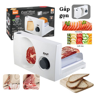 Máy cắt thịt, Máy thái thịt đông lạnh, Máy thái thực phẩm cao cấp gấp gọn RAF 150W [BH 12 Tháng]