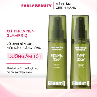  Xịt khóa nền Glamrr Q Vegan Super Stay Makeup Fixer Xịt khoá makeup 24h căng bóng kiềm dầu giữ lớp nền bền đẹp lâu trôi 
