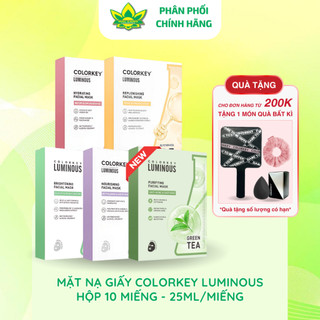  Mặt Nạ Giấy Colorkey Luminous Dưỡng Ẩm Hỗ Trợ Dưỡng Sáng Giảm Dầu Và Phục Hồi Da Hộp 10 Miếng 