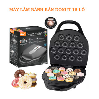 Máy làm bánh rán, máy làm bánh donut 16 lỗ chín đều 2 mặt Chính hãng RAF R2200 1400W [BH 12 Tháng]