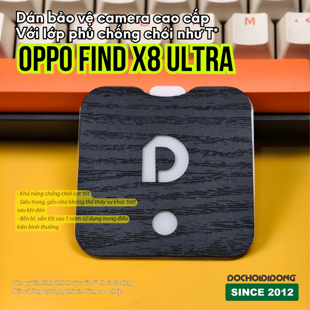 [ Giống Lớp Phủ T* ] Dán cường lực camera Oppo Find X7 - X7 Ultra - X8 Ultra chống chói cao cấp