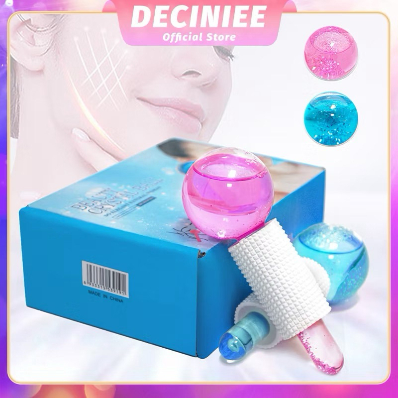 2 Cái / hộp Crystal Ice Con Lăn Năng Lượng Massage Làm Đẹp Mặt Mắt Pha Lê Quả Cầu Đá Chăm Sóc Da