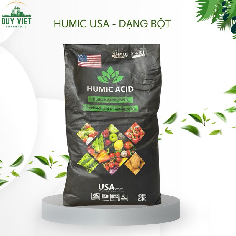 [CHÍNH HÃNG] HUMIC DẠNG BỘT Humic Acid Kích Rễ USA Nhập Khẩu - Bao 25kg