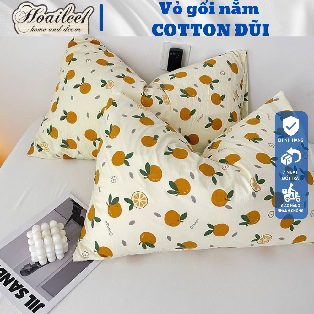 Vỏ gối COTTON ĐŨI sơ đậu nành  nhiều mẫu kích thước 45x65cm được chọn mẫu