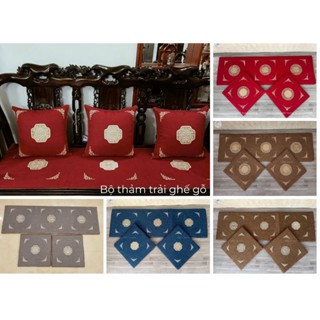 Thảm trải ghế gỗ, thảm trải ghế Sofa Hoa văn thêu cao cấp